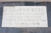 Spanien, Region Navarra, Vian: Grabplatte Cesare Borgias vor der Kirche Santa Mara