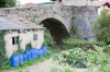 Spanien, Region Navarra, Zubiri: Gotische Tollwutbrcke Puente de la Rabia ber den Fluss Arga