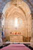 San Nicols de Puente Fitero: Der Speisesaal der Pilgerherberge befindet sich in der Kirche einer italienischen Bruderschaft