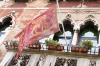 Italien, Venedig: Venezianische Flagge mit dem Markuslwen
