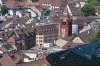 Basel: Der Blick vom Mnster auf die Stadt mit dem roten Rathausturm