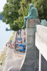 Basel: Helvetia am Brckenkopf der Mittleren Rheinbrcke sitzend