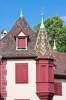 Basel: Hbsch verziertes Dach eines Erkers in der Rittergasse