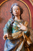 Frankreich, Elsass, Epfig: Holzfigur der Heiligen Margaretha in der  Margaretenkapelle