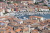 Kroatien, Istrien, Rovinj: Der Blick auf Altstadt und Sdhafen vom Kirchturm der Heiligen Euphemia