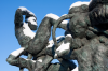 Bremen: Das schneebedeckte Bronzestandbild 