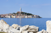 Kroatien, Istrien, Rovinj: Die Altstadt mit dem markanten Kirchturm von St. Eufemia