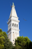 Kroatien, Istrien, Rovinj: Der Turm der Kirche Sveta Eufemija, das Wahrzeichen der Stadt 