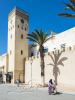 Der Uhrenturm und die Stadtmauer von Essaouira, Marokko