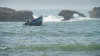 Zwei Fischer fahren hinaus aufs Meer, Essaouira, Marokko