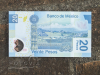 Eine Abbildung von der prkolumbischen Kultsttte Monte Alban auf der 20 Peso-Banknote, Mexiko