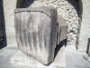 Die Säulenbasis der christlichen Kirche verrät die aztekische Herkunft, Mexico City, Mexiko